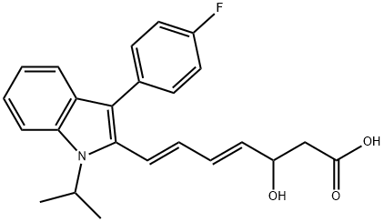 4,6-Heptadienoic acid, 7-[3-(4-fluorophenyl)-1-(1-methylethyl)-1H-indol-2-yl]-3-hydroxy-, (4E,6E)- Structure