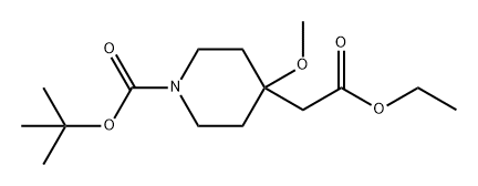 4-Piperidineacetic acid, 1-[(1,1-dimethylethoxy)carbonyl]-4-methoxy-, ethyl ester Structure