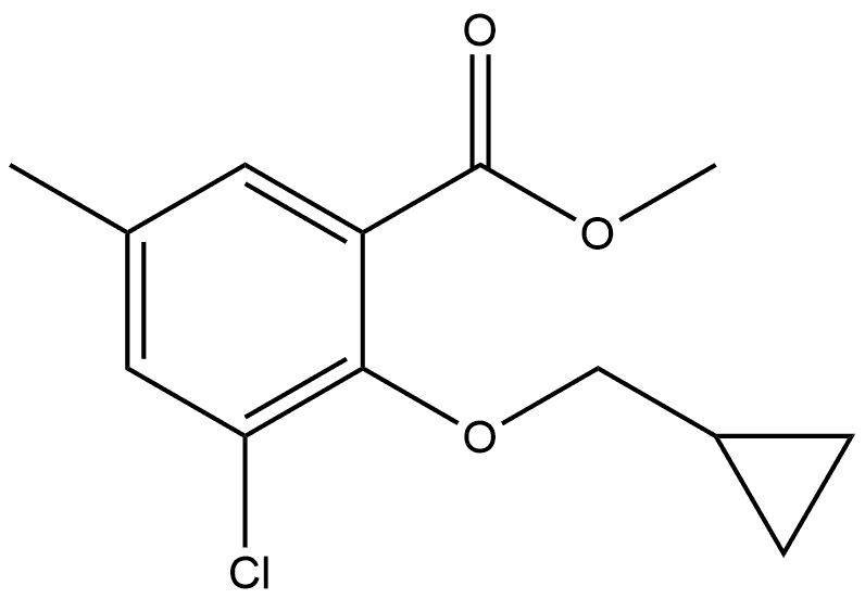 Methyl 3-chloro-2-(cyclopropylmethoxy)-5-methylbenzoate Structure