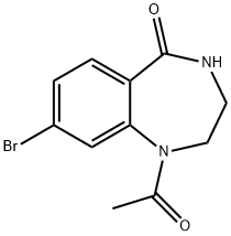 1-acetyl-8-bromo-2,3,4,5-tetrahydro-1H-1,4-benzo
diazepin-5-one Structure