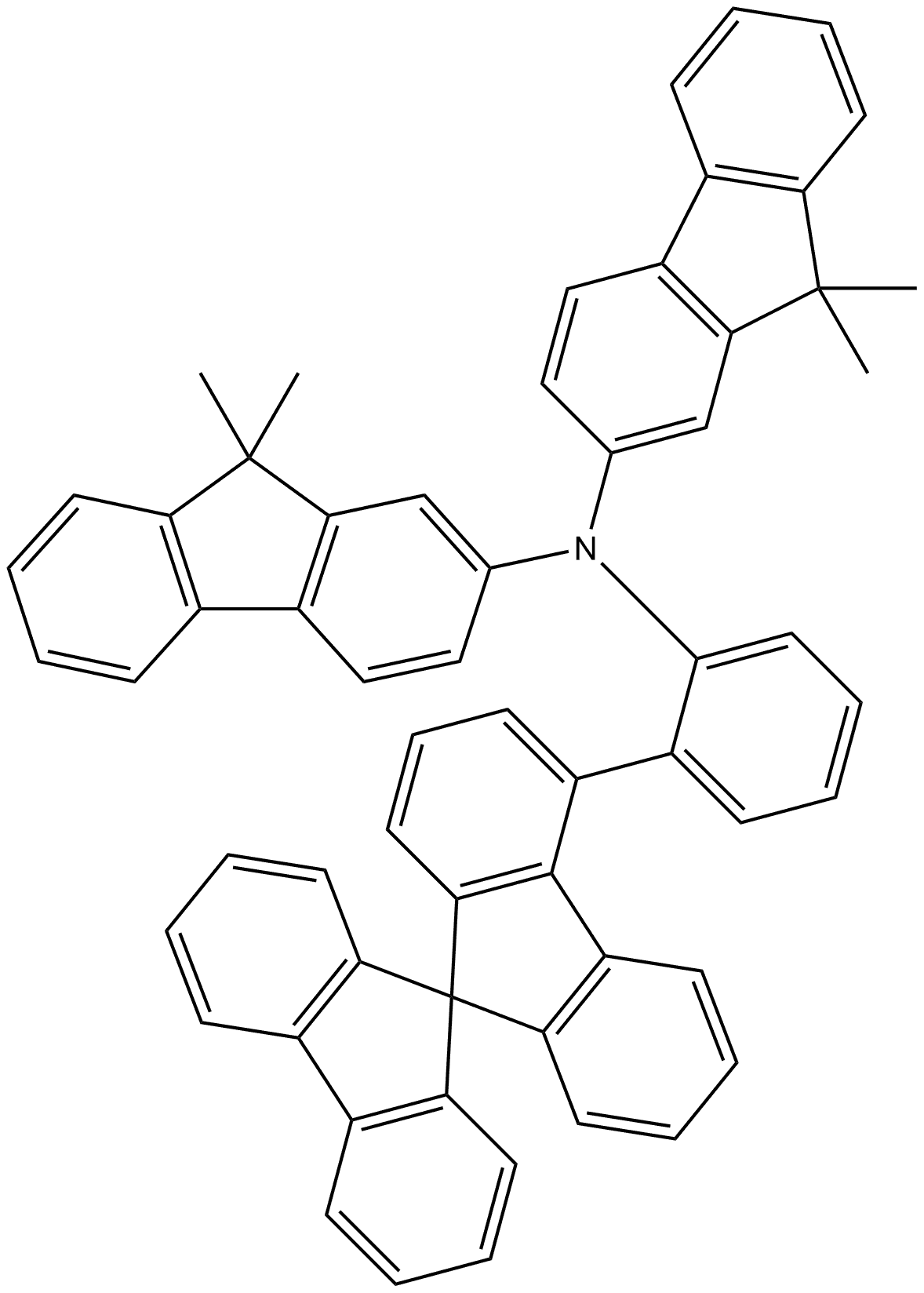 N-(9,9-Dimethyl-9H-fluoren-2-yl)-9,9-dimethyl-N-[2-(9,9′-spirobi[9H-fluoren]-4-yl)phenyl]-9H-fluoren-2-amine Structure