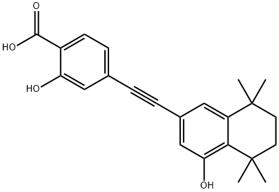 2-Hydroxy-4-[2-(5,6,7,8-tetrahydro-4-hydroxy-5,5,8,8-tetramethyl-2-naphthalenyl)ethynyl]benzoic acid Structure