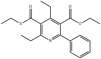 3-Pyridinecarboxylic acid, 4,6-diethyl-5-[(ethylthio)carbonyl]-2-phenyl-, ethyl ester Structure