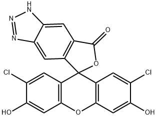 Spiro[5H-furo[3,4-f]benzotriazole-5,9'-[9H]xanthen]-7(1H)-one, 2',7'-dichloro-3',6'-dihydroxy- Structure