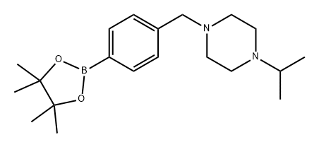 Piperazine, 1-(1-methylethyl)-4-[[4-(4,4,5,5-tetramethyl-1,3,2-dioxaborolan-2-yl)phenyl]methyl]- Structure