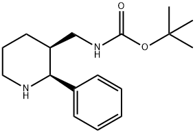 rac-tert-butyl N-{[(2R,3R)-2-phenylpiperidin-3-yl]methyl}carbamate, cis Structure