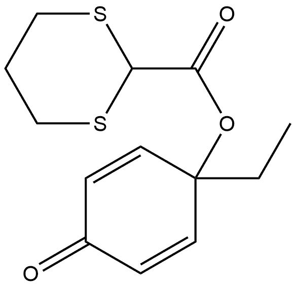 1-Ethyl-4-oxo-2,5-cyclohexadien-1-yl 1,3-dithiane-2-carboxylate Structure