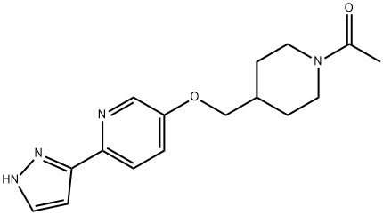 Ethanone, 1-[4-[[[6-(1H-pyrazol-3-yl)-3-pyridinyl]oxy]methyl]-1-piperidinyl]- Structure