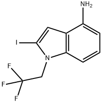 1H-Indol-4-amine, 2-iodo-1-(2,2,2-trifluoroethyl)- 구조식 이미지