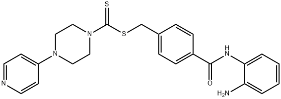 1-Piperazinecarbodithioic acid, 4-(4-pyridinyl)-, [4-[[(2-aminophenyl)amino]carbonyl]phenyl]methyl ester 구조식 이미지