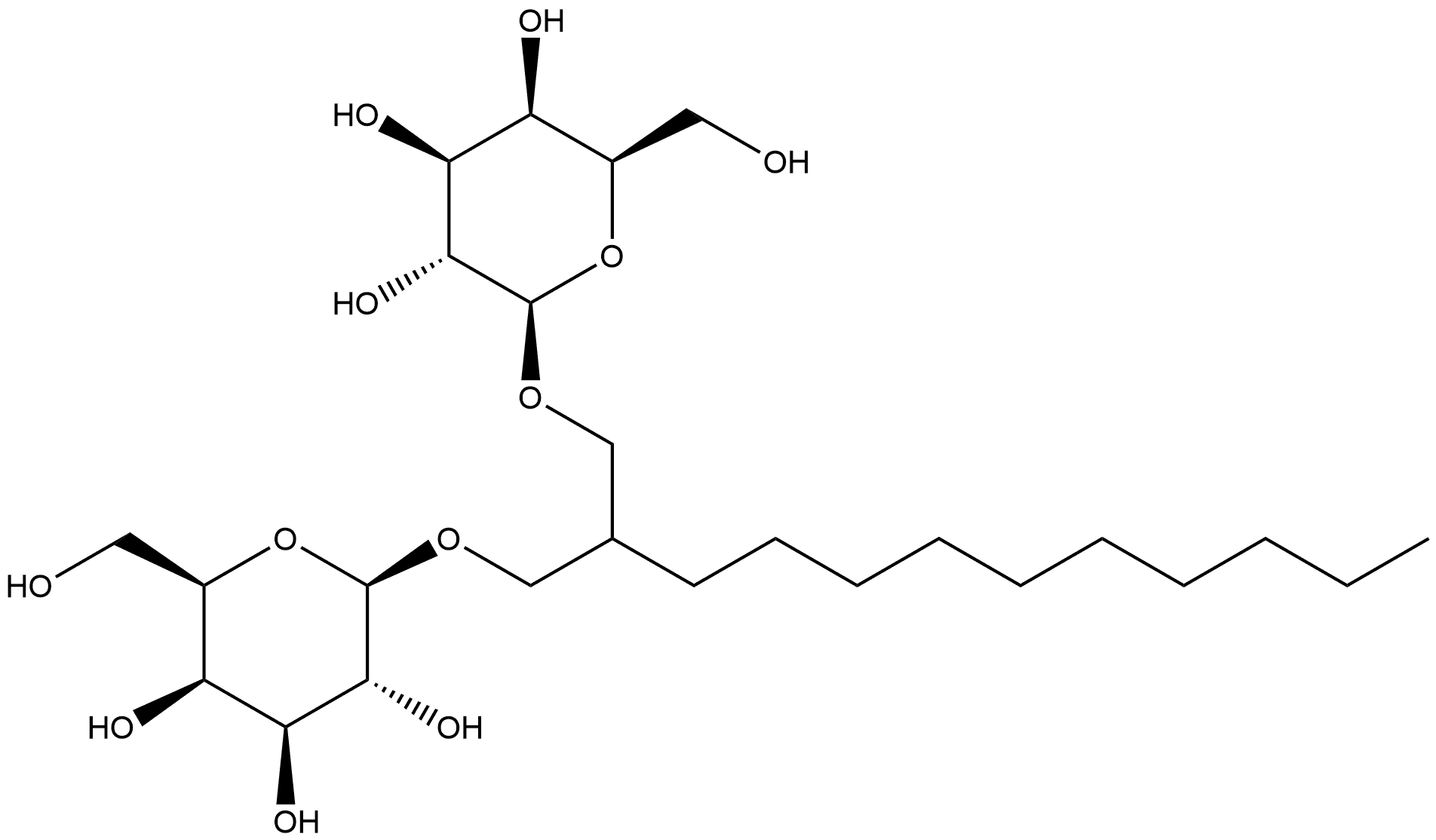 2-decyl-1,3-bis[(β-D-galactopyranosyl)oxy]propane Structure