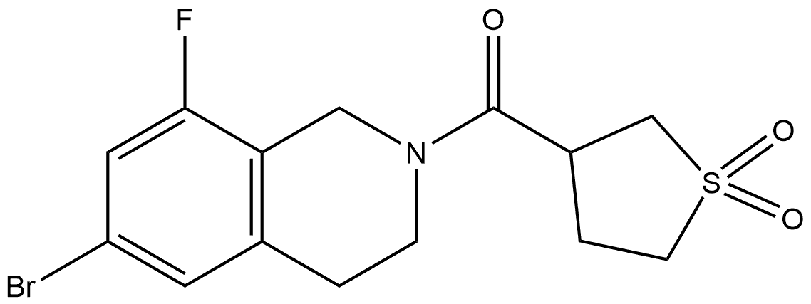 (6-Bromo-8-fluoro-3,4-dihydro-2(1H)-isoquinolinyl)(tetrahydro-1,1-dioxido-3-thienyl)methanone Structure