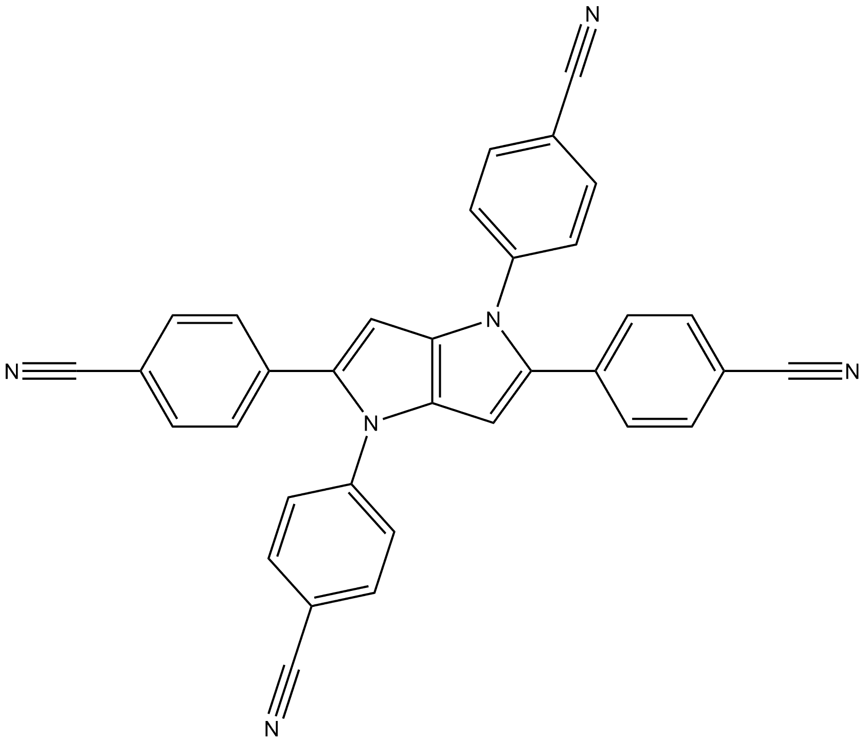 4,4′,4′′,4′′′-Pyrrolo[3,2-b]pyrrole-1,2,4,5(4H)-tetrayltetrakis[benzonitrile] Structure