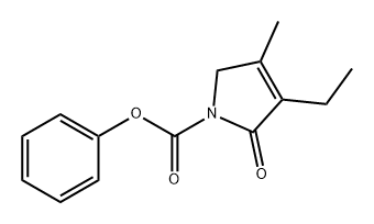 1H-Pyrrole-1-carboxylic acid, 3-ethyl-2,5-dihydro-4-methyl-2-oxo-, phenyl ester Structure