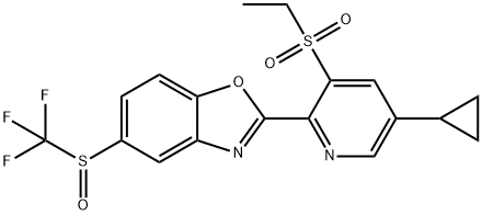 Benzoxazole, 2-[5-cyclopropyl-3-(ethylsulfonyl)-2-pyridinyl]-5-[(trifluoromethyl)sulfinyl]- Structure