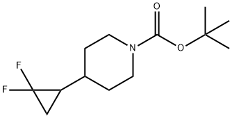 1-Piperidinecarboxylic acid, 4-(2,2-difluorocyclopropyl)-, 1,1-dimethylethyl ester Structure