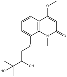 8-(2,3-Dihydroxy-3-methylbutoxy)-4-methoxy-1-methylquinolin-2(1H)-one Structure