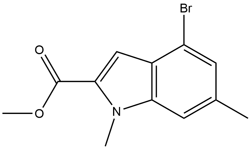 Methyl 4-Bromo-1,6-dimethylindole-2-carboxylate Structure