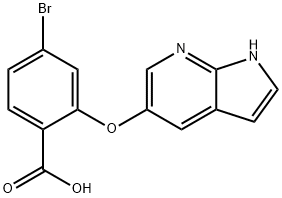 Benzoic acid, 4-bromo-2-(1H-pyrrolo[2,3-b]pyridin-5-yloxy)- Structure