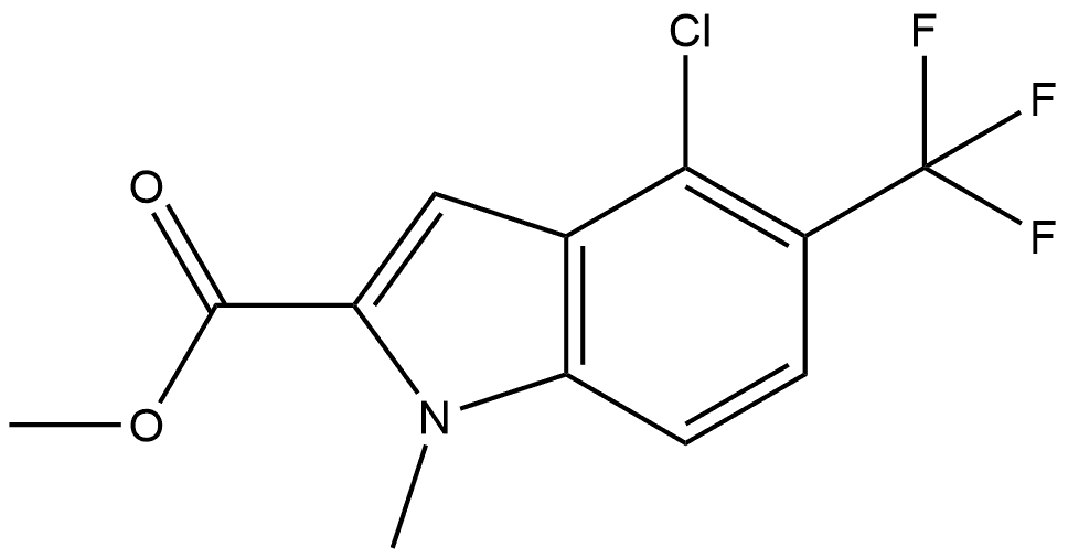 Methyl 4-Chloro-1-methyl-5-(trifluoromethyl)indole-2-carboxylate 구조식 이미지