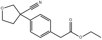 ethyl 2-(4-(3-cyanotetrahydrofuran-3-yl)phenyl)acetate Structure