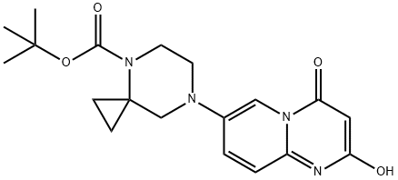 4,7-Diazaspiro[2.5]octane-4-carboxylic acid, 7-(2-hydroxy-4-oxo-4H-pyrido[1,2-a]pyrimidin-7-yl)-, 1,1-dimethylethyl ester 구조식 이미지