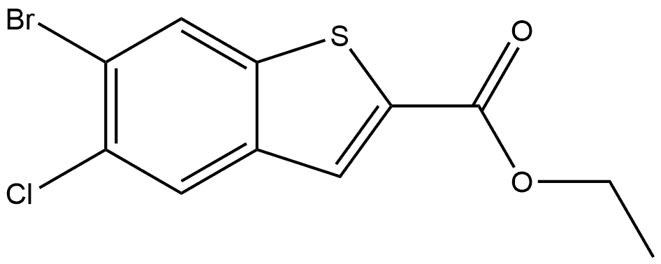 Benzo[b]thiophene-2-carboxylic acid, 6-bromo-5-chloro-, ethyl ester Structure