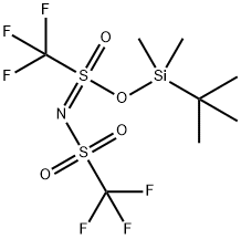 Methanesulfonimidic acid, 1,1,1-trifluoro-N-[(trifluoromethyl)sulfonyl]-, (1,1-dimethylethyl)dimethylsilyl ester Structure