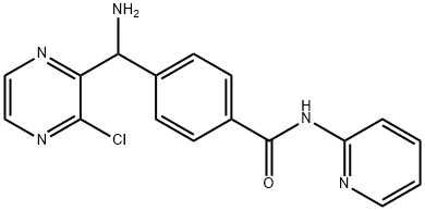 Benzamide, 4-[amino(3-chloro-2-pyrazinyl)methyl]-N-2-pyridinyl- 구조식 이미지