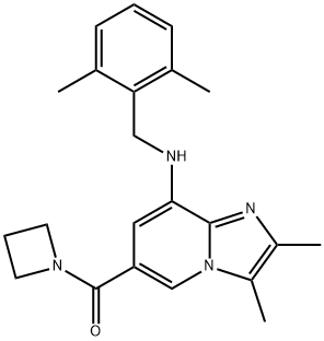 Methanone, 1-azetidinyl[8-[[(2,6-dimethylphenyl)methyl]amino]-2,3-dimethylimidazo[1,2-a]pyridin-6-yl]- Structure