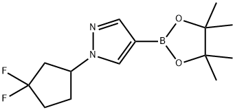 1H-Pyrazole, 1-(3,3-difluorocyclopentyl)-4-(4,4,5,5-tetramethyl-1,3,2-dioxaborolan-2-yl)- Structure