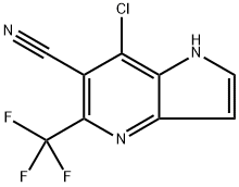 7-chloro-5-(trifluoromethyl)-1H-pyrrolo[3r2-b]pyridine-6-carbonitrile Structure