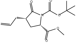 1,2-Pyrrolidinedicarboxylic acid, 5-oxo-4-(2-propen-1-yl)-, 1-(1,1-dimethylethyl) 2-methyl ester, (2S,4S)- 구조식 이미지