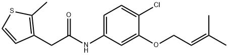 N-[4-Chloro-3-(3-methylbut-2-enoxy)phenyl]-2-(2-methylthiophen-3-yl)acetamide Structure