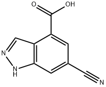 1H-Indazole-4-carboxylic acid, 6-cyano- Structure