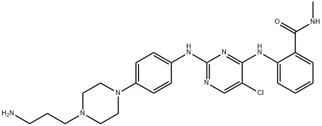 Benzamide, 2-[[2-[[4-[4-(3-aminopropyl)-1-piperazinyl]phenyl]amino]-5-chloro-4-pyrimidinyl]amino]-N-methyl- Structure