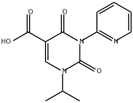 5-Pyrimidinecarboxylic acid, 1,2,3,4-tetrahydro-1-(1-methylethyl)-2,4-dioxo-3-(2-pyridinyl)- Structure