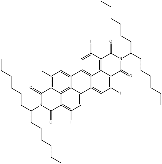 Anthra[2,1,9-def:6,5,10-d'e'f']diisoquinoline-1,3,8,10(2H,9H)-tetrone, 2,9-bis(1-hexylheptyl)-4,7,11,14-tetraiodo- Structure