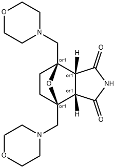 4,7-Epoxy-1H-isoindole-1,3(2H)-dione, hexahydro-4,7-bis(4-morpholinylmethyl)-, (3aR,4R,7S,7aS)-rel- 구조식 이미지