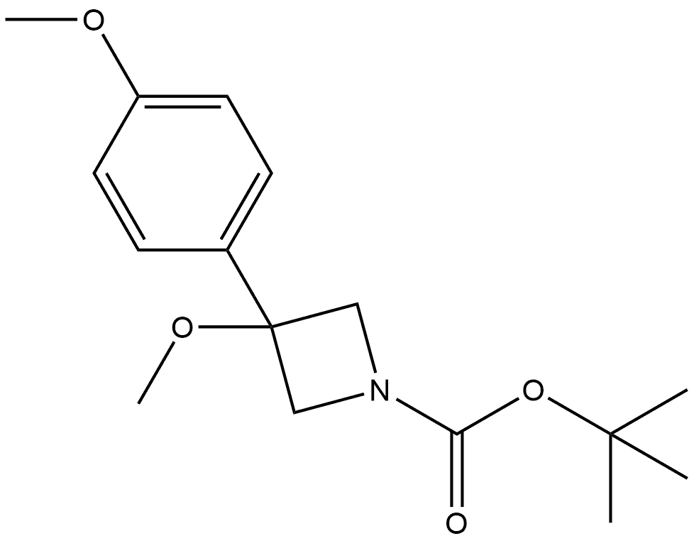 1,1-Dimethylethyl 3-methoxy-3-(4-methoxyphenyl)-1-azetidinecarboxylate Structure