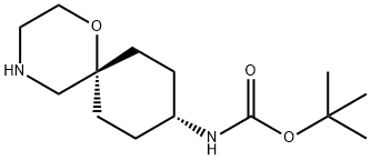 rac-tert-butyl N-[(6s,9s)-1-oxa-4-azaspiro[5.5]undecan-9-yl]carbamate Structure