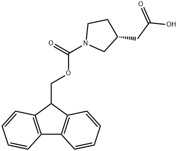 3-Pyrrolidineacetic acid, 1-[(9H-fluoren-9-ylmethoxy)carbonyl]-, (3R)- Structure