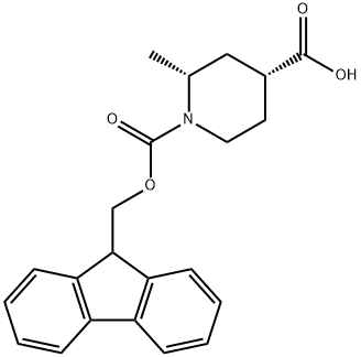 (2R,4R)-1-(((9H-fluoren-9-yl)methoxy)carbonyl)-2-methylpiperidine-4-carboxylic acid Structure