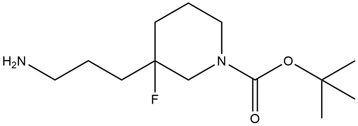 1,1-Dimethylethyl 3-(3-aminopropyl)-3-fluoro-1-piperidinecarboxylate Structure