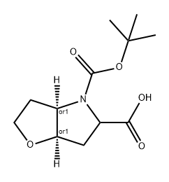 4H-Furo[3,2-b]pyrrole-4,5-dicarboxylic acid, hexahydro-, 4-(1,1-dimethylethyl) ester, (3aR,6aR)-rel- 구조식 이미지