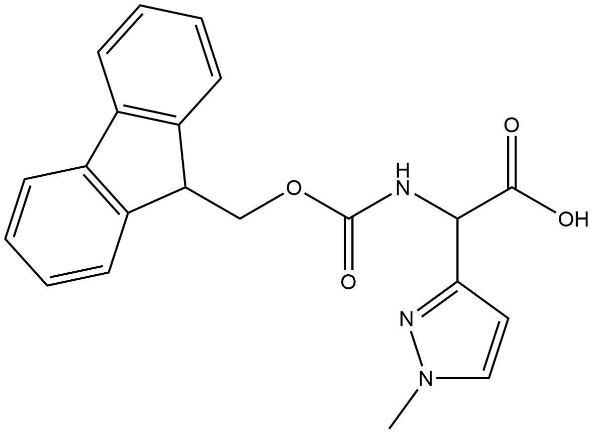 2-({[(9H-fluoren-9-yl)methoxy]carbonyl}amino)-2-(1-methyl-1H-pyrazol-3-yl)acetic acid Structure