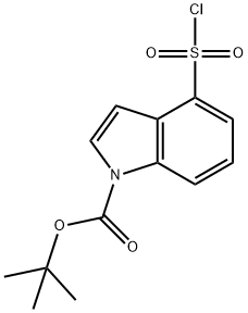 1H-Indole-1-carboxylic acid, 4-(chlorosulfonyl)-, 1,1-dimethylethyl ester Structure