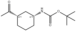 Carbamic acid,N-[(1R,3S)-3-acetylcyclohexyl]-, 1,1-dimethylethyl ester,rel- Structure