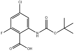 2-{[(tert-butoxy)carbonyl]amino}-4-chloro-6-fluorobenzoic acid 구조식 이미지