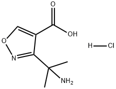 4-Isoxazolecarboxylic acid, 3-(1-amino-1-methylethyl)-, hydrochloride (1:1) 구조식 이미지